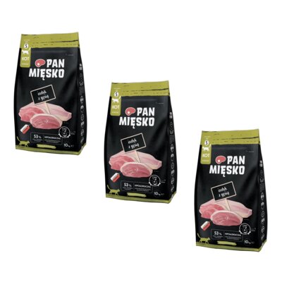 Karma dla kota PAN MIĘSKO Indyk z gęsią S 3 x 10 kg