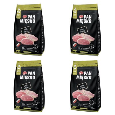 Karma dla kota PAN MIĘSKO Indyk z gęsią S 4 x 10 kg