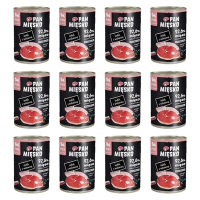 Karma dla psa PAN MIĘSKO Indyk z wołowiną 12 x 400 g