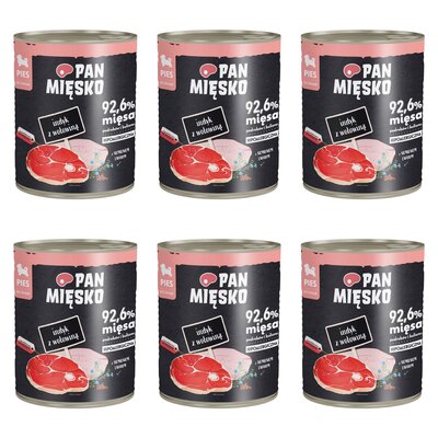 Karma dla psa PAN MIĘSKO Indyk z wołowiną 6 x 800 g