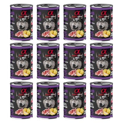 Karma dla psa ALPHA SPIRIT Jagnięcina z gruszką 12 x 400 g
