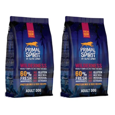 Karma dla psa półwilgotna ALPHA SPIRIT Wilderness Kurczak z wieprzowiną i rybą 2 x 1 kg