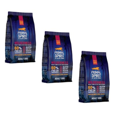 Karma dla psa półwilgotna ALPHA SPIRIT Wilderness Kurczak z wieprzowiną i rybą 3 x 1 kg