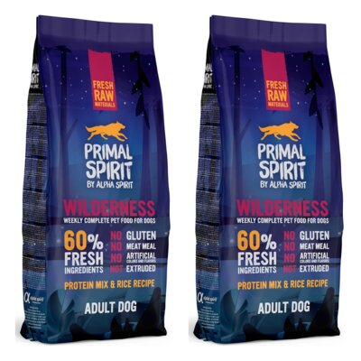 Karma dla psa półwilgotna ALPHA SPIRIT Wilderness Kurczak z wieprzowiną i rybą 2 x 12 kg