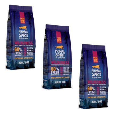 Karma dla psa półwilgotna ALPHA SPIRIT Wilderness Kurczak z wieprzowiną i rybą 3 x 12 kg