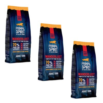 Karma dla psa półwilgotna PRIMAL SPIRIT Wanderlust Kurczak 3 x 12 kg