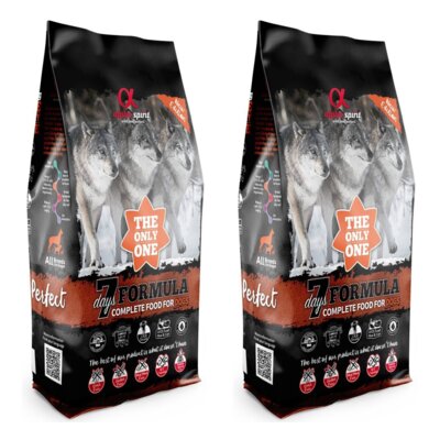 Karma dla psa półwilgotna ALPHA SPIRIT 7 Days Formula Wieprzowina z kurczakiem i rybą 2 x 12 kg
