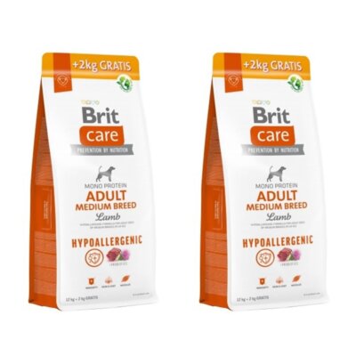 Karma dla psa BRIT Care Hypoallergenic Medium Jagnięcina z ryżem 2 x 14 kg