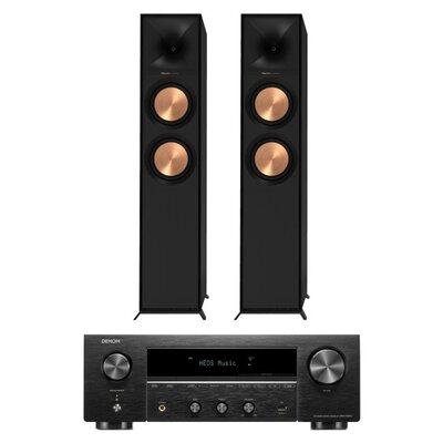 Amplituner DENON DRA-900H Czarny + Kolumny głośnikowe KLIPSCH R-600F Czarne (2 szt.)