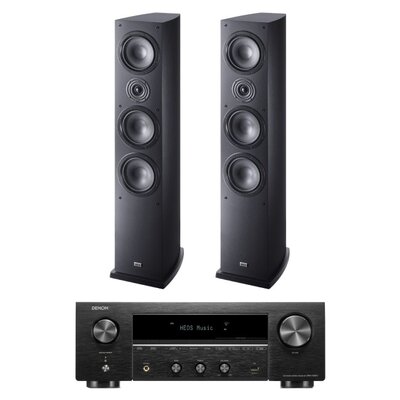 Amplituner DENON DRA-900H Czarny + Kolumny głośnikowe HECO Victa Elite 702 Czarne (2 szt.)