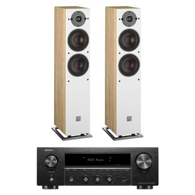 Amplituner DENON DRA-900H Czarny + Kolumny podłogowe Dali Oberon 5 Jasne Drewno (2 szt.)