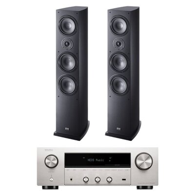 Amplituner DENON DRA-900H Srebrny + Kolumny głośnikowe HECO Victa Elite 702 Czarne (2 szt.)