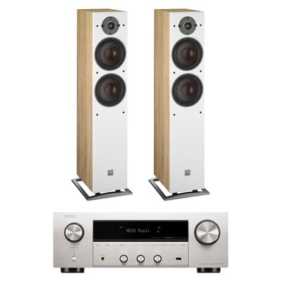 Amplituner DENON DRA-900H Srebrny + Kolumny głośnikowe DALI Oberon 7 Jasny Dąb (2 szt.)
