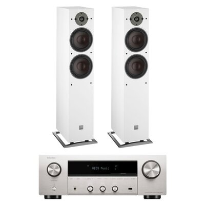 Amplituner DENON DRA-900H Srebrny + Kolumny głośnikowe DALI Oberon 7 Biały (2 szt.)