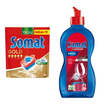 Tabletki do zmywarek SOMAT Gold - 90 szt. + Nabłyszczacz do zmywarek SOMAT Original 500 ml