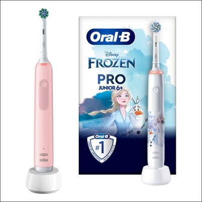 Szczoteczka rotacyjna ORAL-B Pro Series 3 Cross Action Różowy + Szczoteczka rotacyjna ORAL-B Kids Pro Junior Kraina Lodu