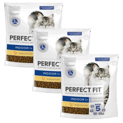 Karma dla kota PERFECT FIT Indoor Kurczak 3 x 750 g