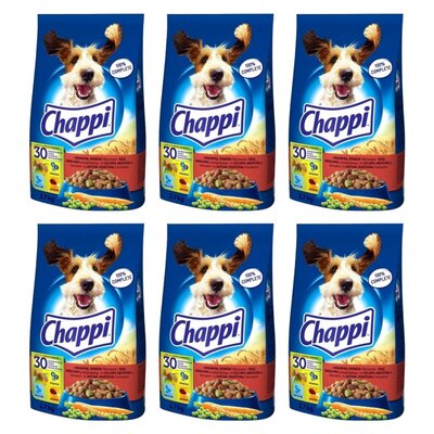 Karma dla psa CHAPPI Wołowina z drobiem i warzywami 6 x 2.7 kg
