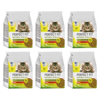 Karma dla kota PERFECT FIT Natural Vitality Wołowina i kurczak 6 x 2.4 kg