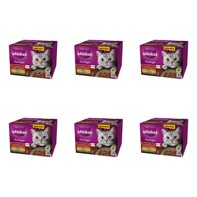 Karma dla kota WHISKAS Adult Pure Delight Mix Smaków (144 x 85 g)