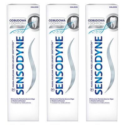 Pasta do zębów SENSODYNE Odbudowa i Ochrona Whitening 75 ml 3 szt.