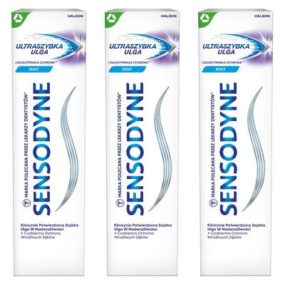 Pasta do zębów SENSODYNE Ultraszybka Ulga 75 ml 3 szt.