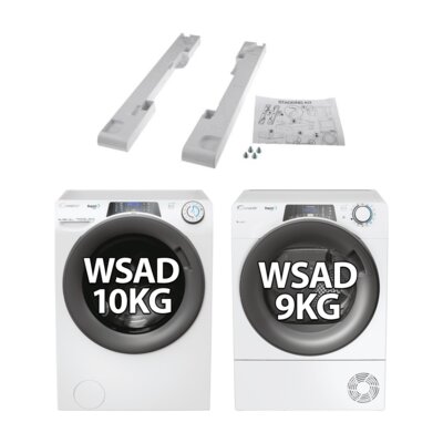 Pralka CANDY RapidO Pro RP 6106BWMR8-S 10kg 1600 obr Quick&Clean + Suszarka CANDY RapidO Pro RPE H9A2TRE-S + Zestaw podłączeniowy CANDY WSK1101 2 STD