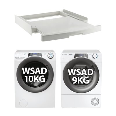 Pralka CANDY RapidO Pro RP 6106BWMR8-S 10kg 1600 obr Quick&Clean + Suszarka CANDY RapidO Pro RPE H9A2TRE-S + Łącznik CANDY WSK-1110U