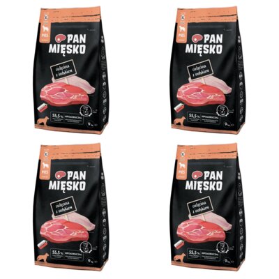 Karma dla psa PAN MIĘSKO Cielęcina z Indykiem XL 4 x 9 kg