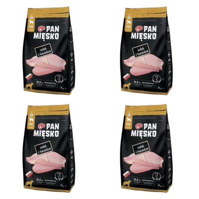 Karma dla psa PAN MIĘSKO Indyk z bażantem S 4 x 9 kg