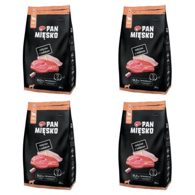 Karma dla psa PAN MIĘSKO Cielęcina z indykiem M 4 x 20 kg