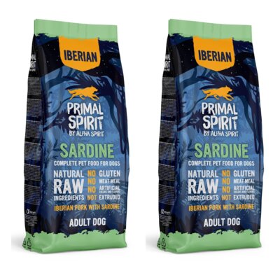 Karma dla psa półwilgotna PRIMAL SPIRIT Iberian Sardine Wieprzowina i sardynki 2 x 12 kg