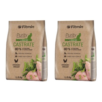 Karma dla kota FITMIN Cat Purity Castrate Kurczak 2 x 1.5 kg