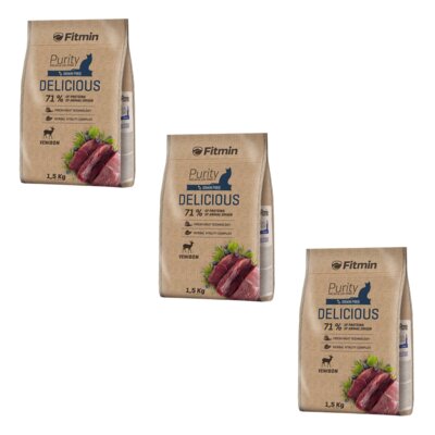 Karma dla kota FITMIN Cat Purity Delicious Dziczyzna 3 x 1.5 kg