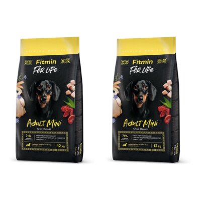 Karma dla psa FITMIN Dog For Life Adult Mini 2 x 12 kg