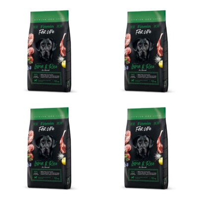 Karma dla psa FITMIN For Life Jagnięcina z ryżem 4 x 12 kg