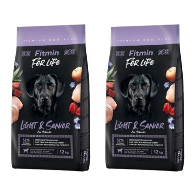 Karma dla psa FITMIN Dog For Life Light & Senior Drób 2 x 12 kg