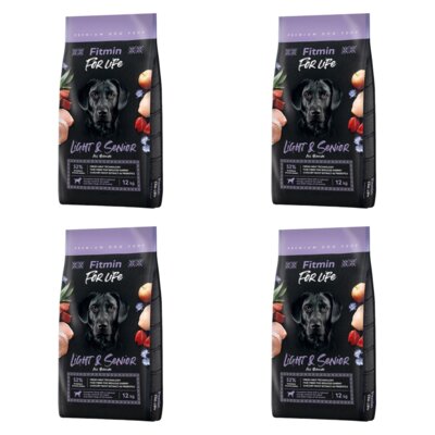 Karma dla psa FITMIN Dog For Life Light & Senior Drób 4 x 12 kg