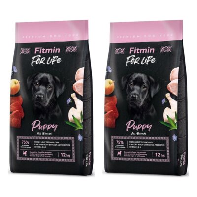 Karma dla psa FITMIN Dog For Life Puppy Drób 2 x 12 kg