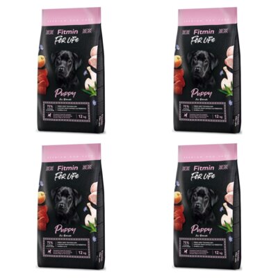 Karma dla psa FITMIN Dog For Life Puppy Drób 4 x 12 kg