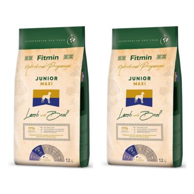 Karma dla psa FITMIN Dog Maxi Junior Jagnięcina z wołowiną 2 x 12 kg