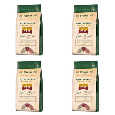 Karma dla psa FITMIN Medium Maxi Maintenance Jagnięcina i Wołowina 4 x 12 kg
