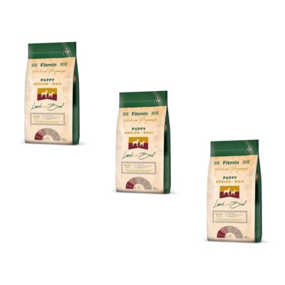 Karma dla psa FITMIN Puppy Medium Maxi Jagnięcina z wołowiną 3 x 12 kg