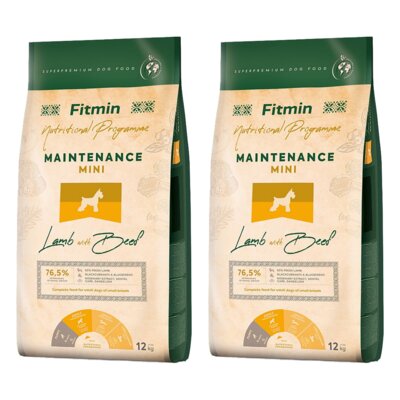 Karma dla psa FITMIN Dog Mini Jagnięcina z wołowiną 2 x 12 kg
