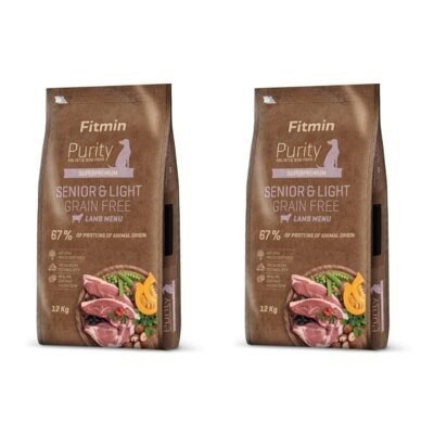Karma dla psa FITMIN Purity Senior&Light Jagnięcina 2 x 12 kg