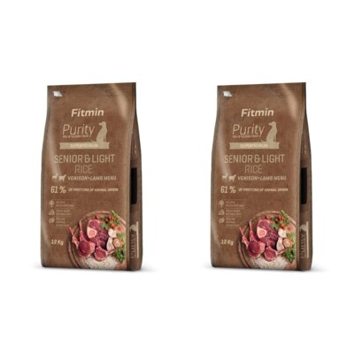 Karma dla psa FITMIN Purity Senior & Light Jagnięcina z dziczyzną 2 x 12 kg