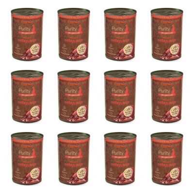 Karma dla psa FITMIN Purity Wołowina z wątróbką 12 x 400 g