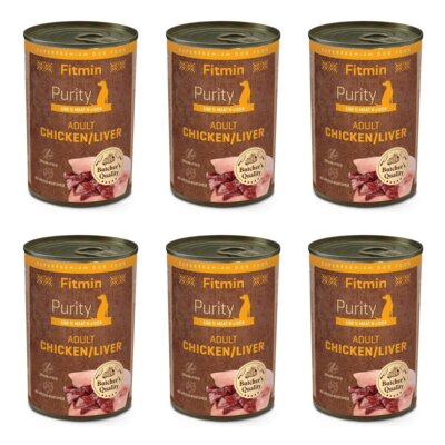 Karma dla psa FITMIN Purity Kurczak z wątróbką 6 x 400 g
