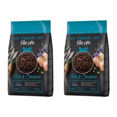 Karma dla kota FITMIN For Life Ryba i kurczak 2 x 1.8 kg