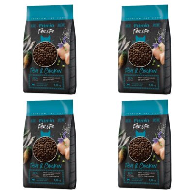 Karma dla kota FITMIN For Life Ryba i kurczak 4 x 1.8 kg